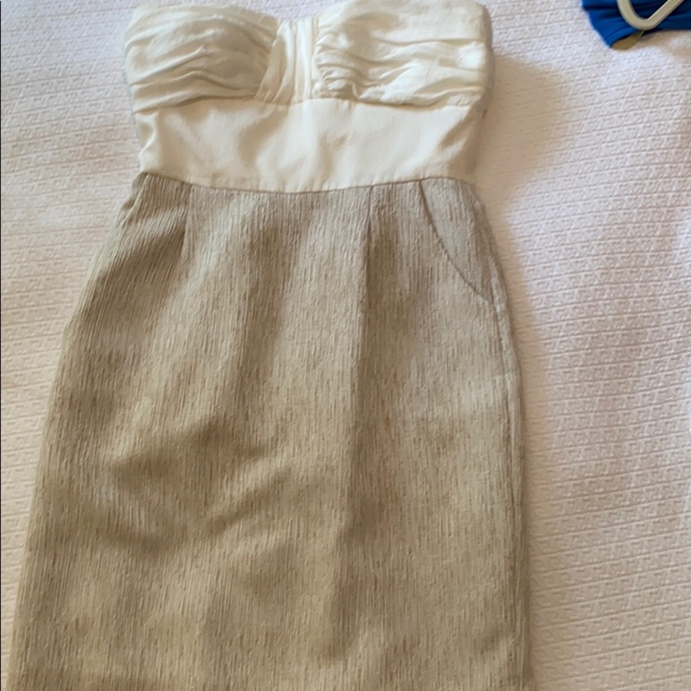 Daniel cremieux strapless dress with pockets.